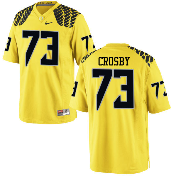 Men #73 Tyrell Crosby Oregon Ducks College Football Jerseys-Yellow - Click Image to Close